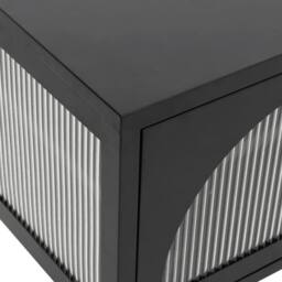 Berkfield Home TV Cabinet Black 105x35x50 cm Glass & Steel - Size: 105 x 35 x 50 cm - thumbnail 8