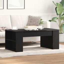 Berkfield Home Coffee Table Black Oak 102x55x42 cm Engineered Wood - Size: 102 x 55 x 42 cm - thumbnail 4