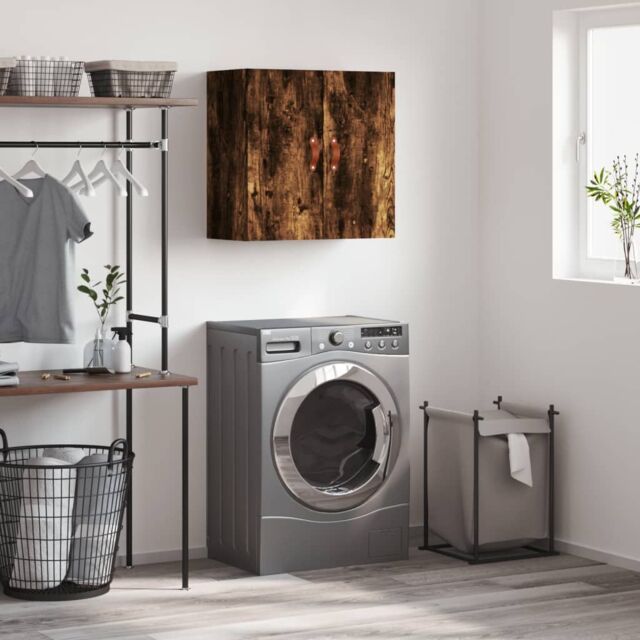 Berkfield Home Wall Cabinet Smoked Oak 60x31x60 cm Engineered Wood in Brown - Size: 60 x 31 x 60 cm - image 1