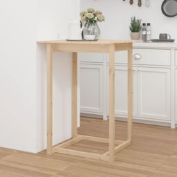 Berkfield Home Bar Table 80x80x110 cm Solid Wood Pine in Brown - Size: 80 x 80 x 110 cm - thumbnail 1