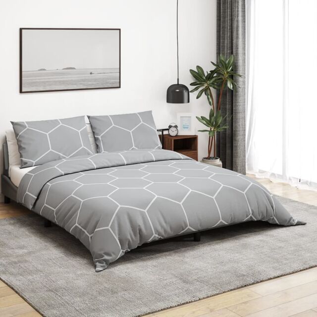 Berkfield Home Duvet Cover Set Grey 155x220 cm Cotton - image 1