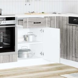 Berkfield Home Kitchen Base Cabinet Lucca Grey Sonoma Engineered Wood - thumbnail 3
