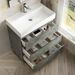 Banyetti Vatilla 800mm Floorstanding Vanity Unit with Veneto 1 TH Basin-Cemento in Grey - thumbnail 2