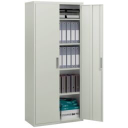 HOMCOM Office Cupboard Metal Storage Cabinet with Adjustable Shelves in White - thumbnail 2