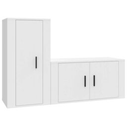 Berkfield Home 2 Piece TV Cabinet Set White Engineered Wood - thumbnail 2