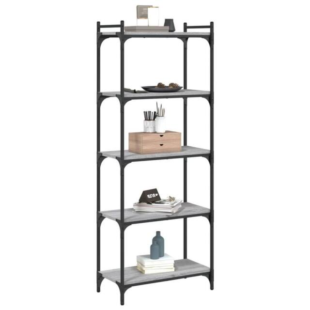 Berkfield Home Decorative Bookcase 5-Tier Grey Sonoma 60x30x154 cm Engineered Wood - Size: 60 x 30 x 154 cm - image 1