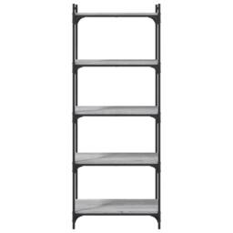 Berkfield Home Decorative Bookcase 5-Tier Grey Sonoma 60x30x154 cm Engineered Wood - Size: 60 x 30 x 154 cm - thumbnail 4