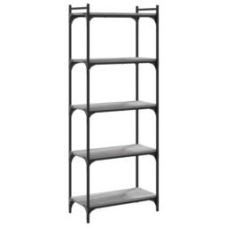 Berkfield Home Decorative Bookcase 5-Tier Grey Sonoma 60x30x154 cm Engineered Wood - Size: 60 x 30 x 154 cm - thumbnail 3