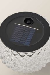 ValueLights Solar Powered Outdoor Black Diamond Pattern Glass Table Lamp Garden Light - thumbnail 5