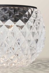 ValueLights Solar Powered Outdoor Black Diamond Pattern Glass Table Lamp Garden Light - thumbnail 4
