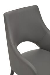 Orsina Gilden Grey Leather Effect Dining Chair with Gold Tip Legs - thumbnail 5