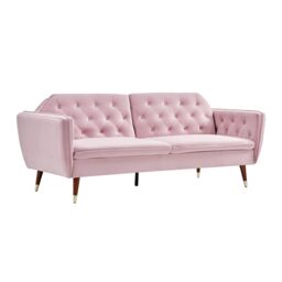 Bravich LTD Victoria Sofa Bed 3 Seater Velvet Click Clack in Pink - thumbnail 5