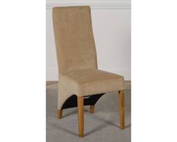 Thats Furniture Kuba 180 x 90 cm Chunky Oak Dining Table & 6 Lola Fabric Chairs in Beige - thumbnail 6