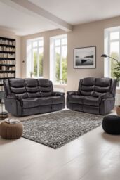 More4Homes Seattle Electric Recliner Bonded Leather 2+3 Seater Sofa Set in Brown - thumbnail 1