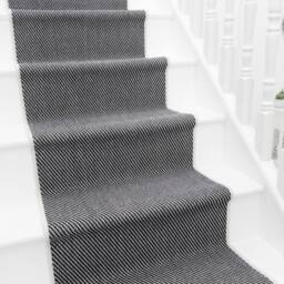 runrug Stair Runner Carpet - Reversible & Durable, 2mm - 'Coastal' in Black - Size: 60 cm x 660 cm - thumbnail 1