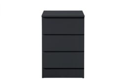 Birlea Oslo 3 Drawer Bedside Grey in Black - thumbnail 4