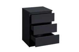Birlea Oslo 3 Drawer Bedside Grey in Black - thumbnail 5
