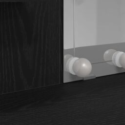 Berkfield Home Dressing Table with LED Lights Black Oak 96x40x142 cm - Size: 96 x 40 x 142 cm - thumbnail 9