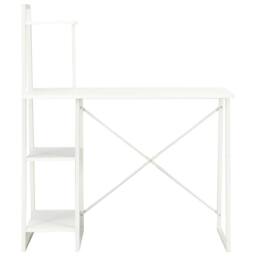 Berkfield Home Desk with Shelving Unit White 102x50x117 cm - Size: 102 x 50 x 117 cm - thumbnail 1