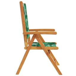 Berkfield Home Reclining Garden Chairs 6 pcs Green Fabric & Solid Wood - thumbnail 5