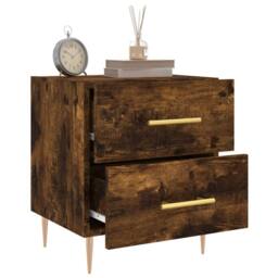 Berkfield Home Bedside Cabinets 2 pcs Smoked Oak 40x35x47.5 cm Engineered Wood in Brown - thumbnail 4