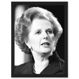 Artery8 Photo Portrait Margaret Thatcher Prime Minister Britain UK Artwork Framed Wall Art Print A4 in Black - thumbnail 1