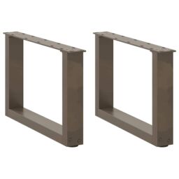 Berkfield Home Coffee Table Legs U-Shaped 2 pcs Natural Steel 50x(30-31) cm Steel in Brown - thumbnail 1