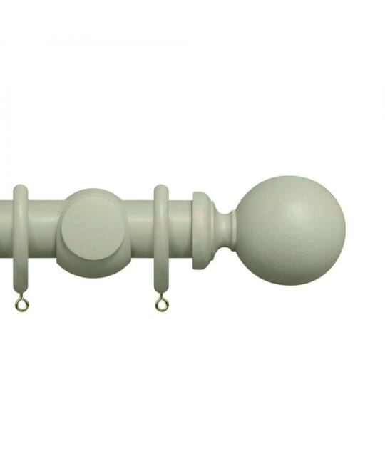 New Edge Blinds Premium 50mm Wooden Curtain Pole Set - Light Grey - Size: 460 cm - image 1