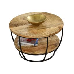 IH Design Bratton Mango Wooden & Metal Coffee Table With Shelf in Brown - thumbnail 5
