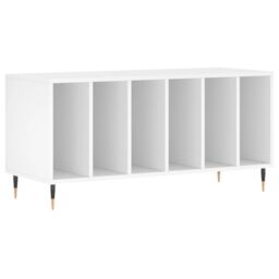 Berkfield Home Record Cabinet White 100x38x48 cm Engineered Wood - Size: 100 x 38 x 48 cm - thumbnail 2