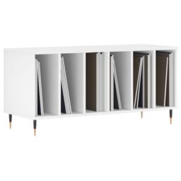 Berkfield Home Record Cabinet White 100x38x48 cm Engineered Wood - Size: 100 x 38 x 48 cm - thumbnail 3