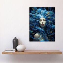 Artery8 Goddess Of The Sea Mermaid Lore Concept Striking Artwork In Blue Large Wall Unframed Art Poster Print Thick Paper 18X24 Inch - thumbnail 4