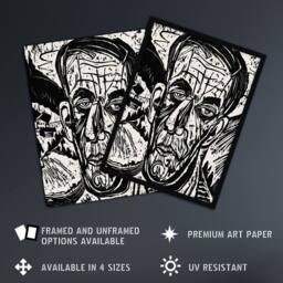 Artery8 Head of Van de Velde Ernst Ludwig Kirchner Framed Wall Art Print in White - Size: A4 - thumbnail 2