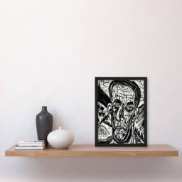 Artery8 Head of Van de Velde Ernst Ludwig Kirchner Framed Wall Art Print in White - Size: A4 - thumbnail 4