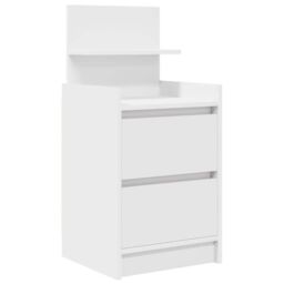 Berkfield Home Bedside Cabinet with 2 Drawers White 38x34x80 cm - Size: 38 x 34 x 80 cm - thumbnail 2
