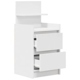 Berkfield Home Bedside Cabinet with 2 Drawers White 38x34x80 cm - Size: 38 x 34 x 80 cm - thumbnail 5