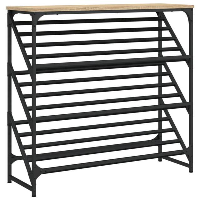 Berkfield Home Shoe Rack Sonoma Oak 90x30x85 cm Engineered Wood - Size: 90 x 30 x 85 cm - image 1
