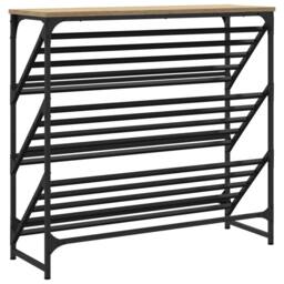 Berkfield Home Shoe Rack Sonoma Oak 90x30x85 cm Engineered Wood - Size: 90 x 30 x 85 cm - thumbnail 6