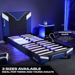 X Rocker Cerberus Gaming Bed for Kids & Teens, Upholstered Leather in Blue - Size: Small Double - thumbnail 6