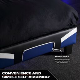X Rocker Cerberus Gaming Bed for Kids & Teens, Upholstered Leather in Blue - Size: Small Double - thumbnail 4