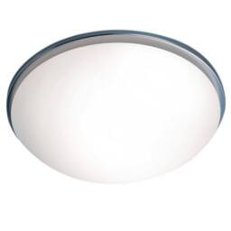 Netlighting Bowl Semi Flush Ceiling Light Stainless Steel in White