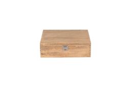 Red Hamper Three Bottle Oak Effect Wooden Box in Brown - thumbnail 3