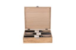 Red Hamper Three Bottle Oak Effect Wooden Box in Brown - thumbnail 5