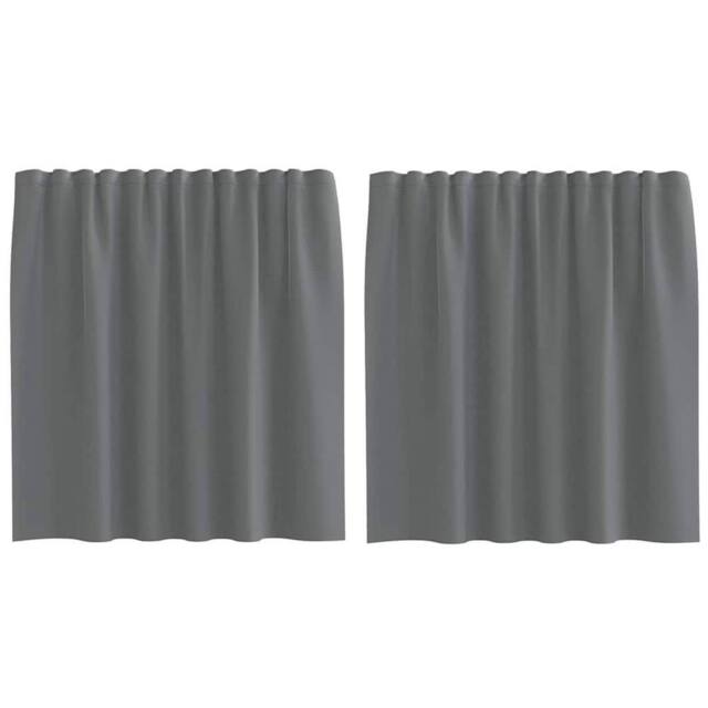 Berkfield Home Voile Curtains with Rod Pockets 2 pcs Dark Grey - image 1
