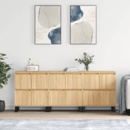 Berkfield Home Sideboards 3 pcs Sonoma Oak Engineered Wood in Brown - thumbnail 1