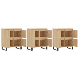 Berkfield Home Sideboards 3 pcs Sonoma Oak Engineered Wood in Brown - thumbnail 4