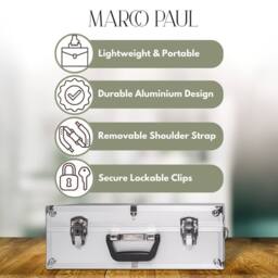 Marco Paul Aluminium Lockable Tool Storage Case in Silver - Size: 500mm - thumbnail 3