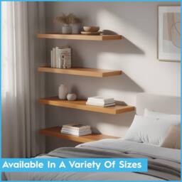 Harbour Housewares 100cm Floating Wall Shelf - Wall Mounted Shelf for Storage & Display in Walnut - thumbnail 8