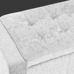 Home Republic Crushed Velvet Ottoman Bench with Storage in White - Size: Medium - thumbnail 3