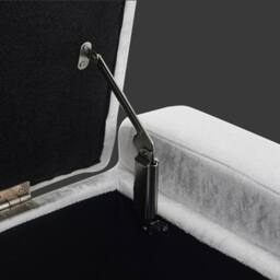 Home Republic Crushed Velvet Ottoman Bench with Storage in White - Size: Medium - thumbnail 4